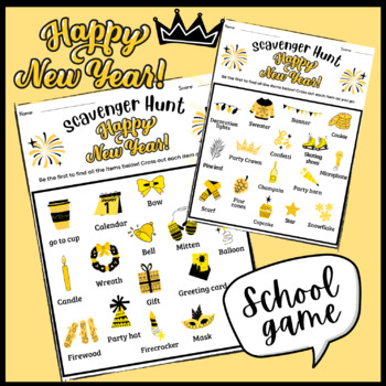 Preview of New Years eve Scavenger Hunt game seek and find craft Activity primary 3rd 4th