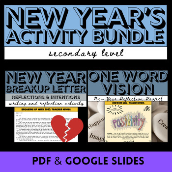 Preview of New Years 2024 Activities Bundle Secondary New Year Lessons and Activities