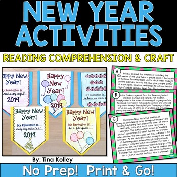 Preview of New Year Activities - 4th and 5th Grade - New Year Resolutions