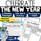 New Years 2024 One Word Resolutions Activity Reading Passa