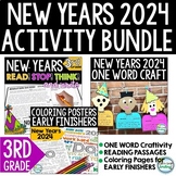 New Years 2024 Activity BUNDLE Reading Passages ONE WORD C
