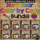 New Years 2025 Boom Cards™ DIGITAL Color by Code BUNDLE | 