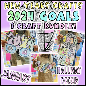 Preview of New Years 2024 Crafts and Writing- December, January Winter Craft- Goals