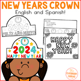 New Years 2024 Crown or Hat Printable English and Spanish 