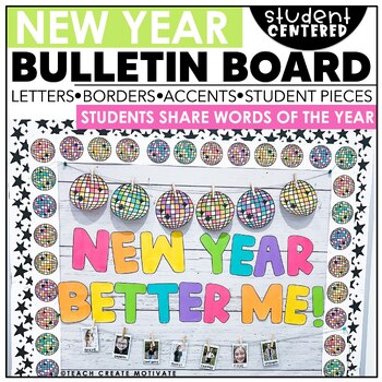 New Years 2024 Goals Bulletin Board- January by Teach Create Motivate
