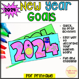New Years 2024 Goals Writing Craft Activity
