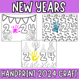 New Years 2024 Handprint Craft - 2024 new years activities