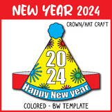 New Years 2024 Hat/Crown Craft | Headband Paper Printables