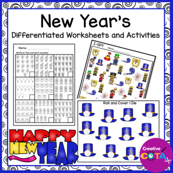Preview of Occupational Therapy Happy New Year 2024 Math and Writing Center Activities