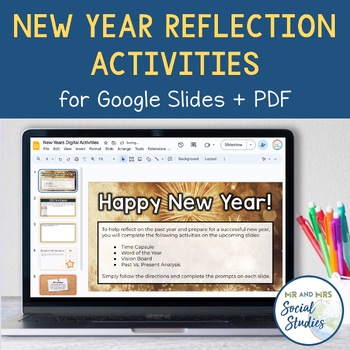 Preview of New Years 2024 | New Years Activities for Google Slides + PDF