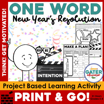 Preview of New Years 2024 One Word Project | New Years Resolution 2024 | Goal Setting PBL