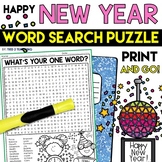 New Years 2025  Word Search Goal Setting Resolutions Puzzl