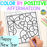 New Years 2024 Positive Self-Talk Coloring Pages - SEL Activities