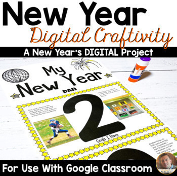 Preview of New Years 2024 Resolution Craft - Printable & Digital Activity for Grades 2-6