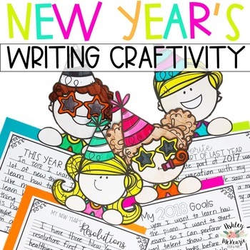 Preview of New Years 2024 Resolutions Writing Craftivity