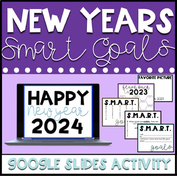 Preview of New Years 2024 SMART Goals Digital New Years Activity