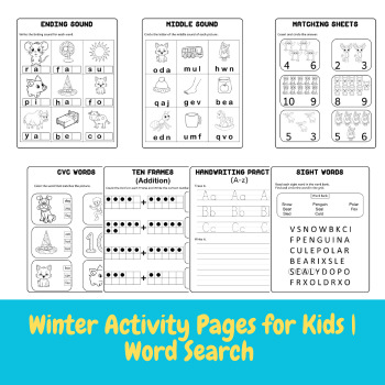 Preview of New Years 2024 Winter Activity Pages for Kids | Word Search