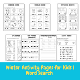 New Years 2024 Winter Activity Pages for Kids | Word Search