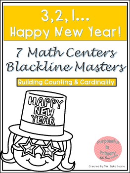 Preview of New Years! 7 Math Centers for Counting & Cardinality! Count & Recognize Numbers!