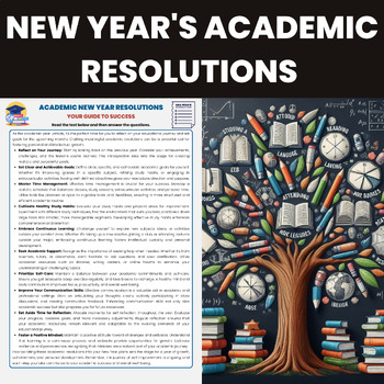 Preview of New Years Resolutions Academic Guide | New Year Resolutions for Study Skills