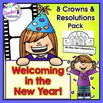 Preview of HAPPY NEW YEARS GOALS 2024 Resolutions ACTIVITIES Crowns Hat JANUARY Craftivity