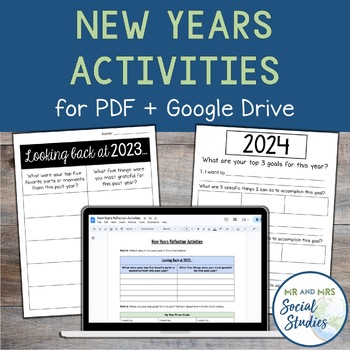 Preview of New Years 2024 | Middle School New Years Activities (Reflection/Goal Setting)