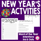 New Years Activities- Word Of Year- Intentions- Ins and Ou