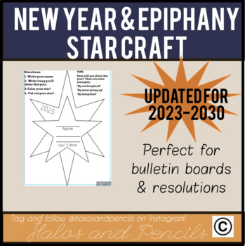 Preview of New Years Activities and Epiphany "Let 2023 Shine!" Bulletin Board craft