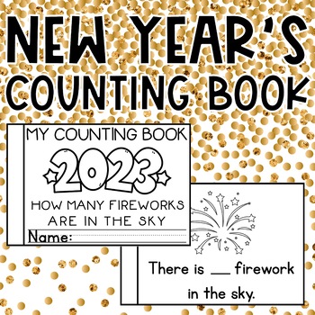 Preview of New Years 2024 Kindergarten Math Activity Counting 1-10 Mini Book