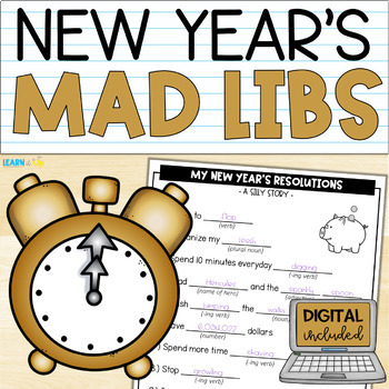 Preview of New Years Activity | Parts of Speech | Mad Libs
