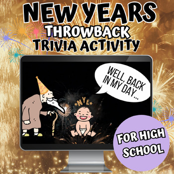 Preview of New Years Activity for High School | Throwback Trivia 1990s & 2000s