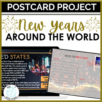 Preview of New Years celebrations around the world social studies postcard project