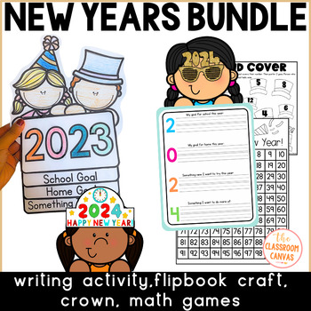 Preview of New Years BUNDLE 2024 New Years Back to School Bundle Activities