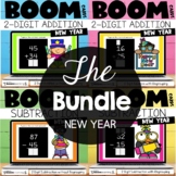 New Years Boom Cards™ 2 Digit Addition Subtraction with an