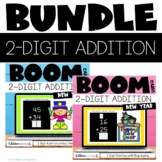New Years Boom Cards™ 2 Digit Addition with and without Re