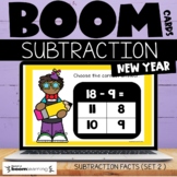 New Years Boom Cards™ Subtraction Facts Set 2