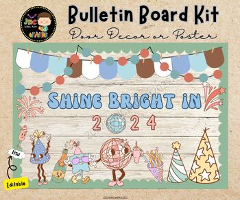 Preview of New Years Bulletin Board Kit, Classroom Door Decoration, Holiday, 2024