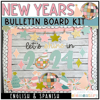 Preview of New Years Bulletin Board Kit | English & Spanish Versions | Student Activity