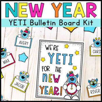 Preview of New Years Bulletin Board We're Yeti For The New Year