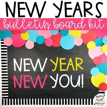 Preview of New Years Bulletin Board or Door Kit - 2024 Resolutions Craftivity