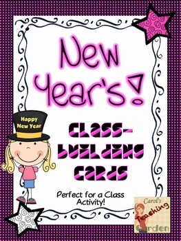 Preview of New Year's Kagan Classbuilding Activity Cards with Resolutions