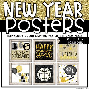 Preview of New Years Classroom Posters | 2024