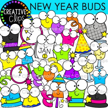 Preview of New Years Clipart Buds {New Years Eve Clipart}