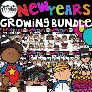 Preview of New Years Clipart Growing Bundle {New Years Clipart}