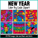 New Years Color By Code Clipart and Color By Number Clip Art