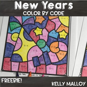 Preview of New Years Color by Number Addition Facts and Multiplication Facts Freebie
