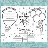 New Years Coloring & Activity Sheet / Resolutions, Reflections
