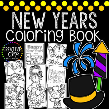 Preview of New Years Coloring Book {Made by Creative Clips Clipart}