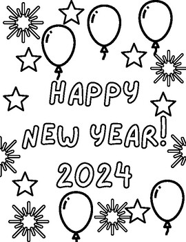 New Years Coloring Page by Jefferson Learning Junction | TPT