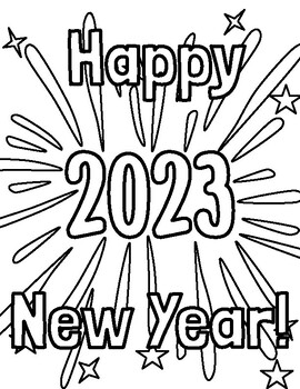 New Years Coloring Page 2023 Freebie by Shelby Propst | TPT